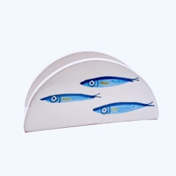 Bomboniera battesimo portatovaglioli ceramica di Vietri alici